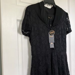 Miusol Black Floral Lace Dress NWT